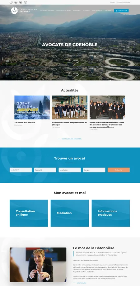Site de l'Ordre des avocats de Grenoble